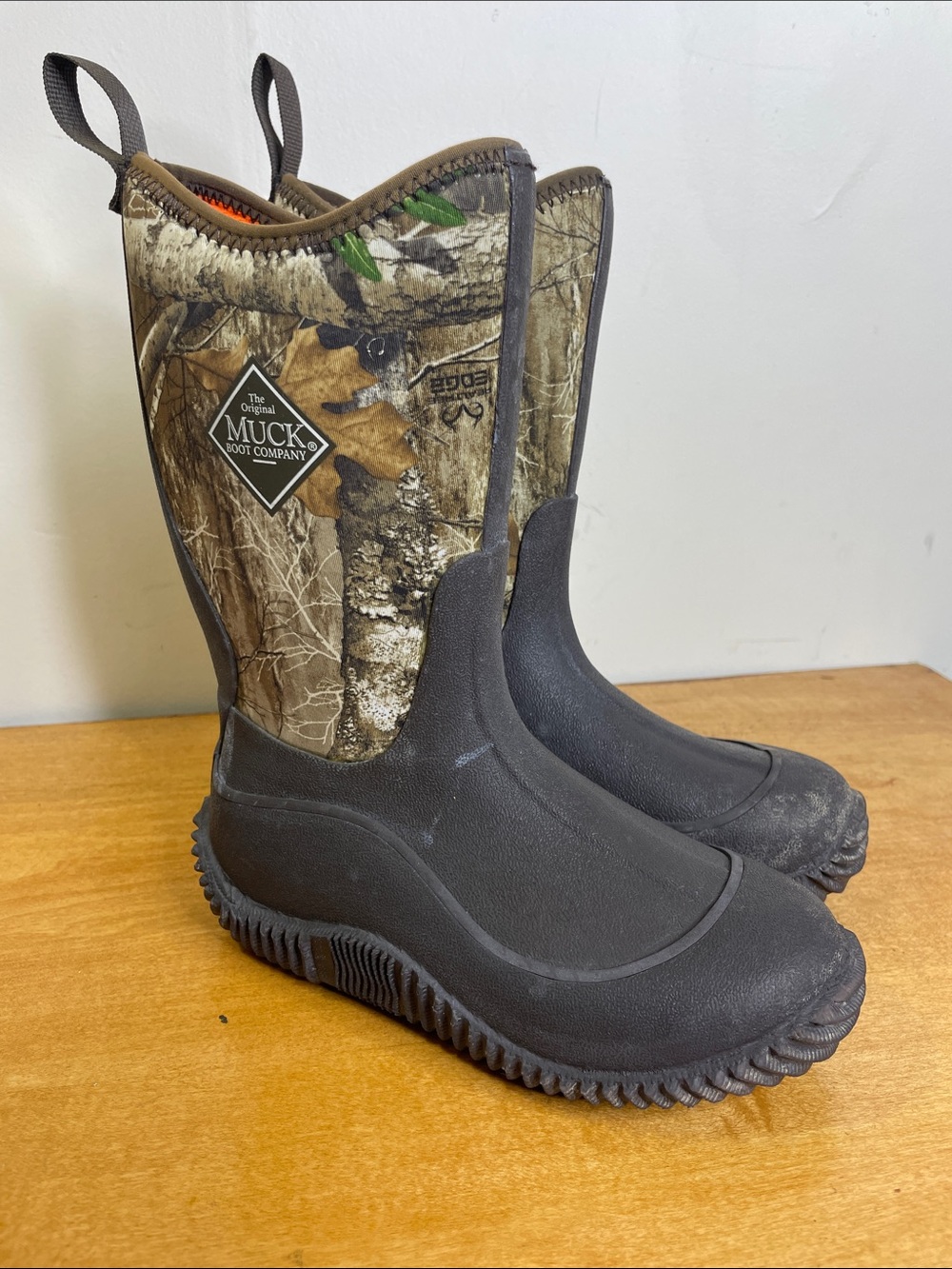 Kids' Muck Black & Camo Waterproof Rain & Snow Boots. Size 1